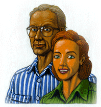 Here is a portrait of my two main characters, Raymond Fish and Delphinia Morgan, the amateur sleuths from The Trespassers!